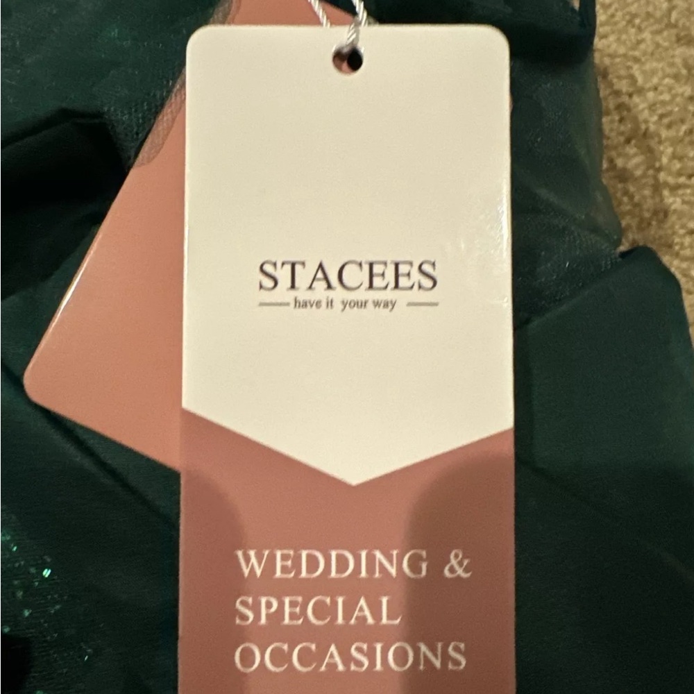 Stacees A-line Sweetheart Tulle Dress Dk Green Sz 6 (see measurement) Homecoming - Picture 9 of 15